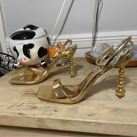 Badgley Mischka Ivette II Metallic Stiletto Sandal Size 9 - Picture 4 of 10